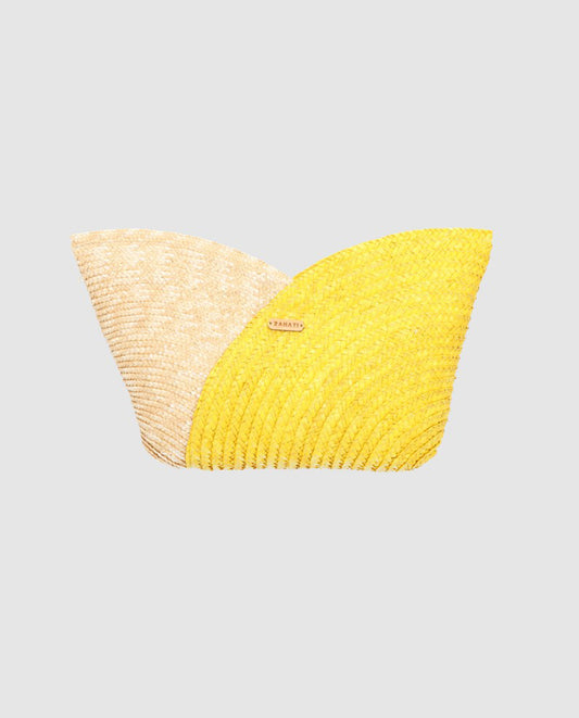 Medium Pétalo Bicolour Clutch in Yellow