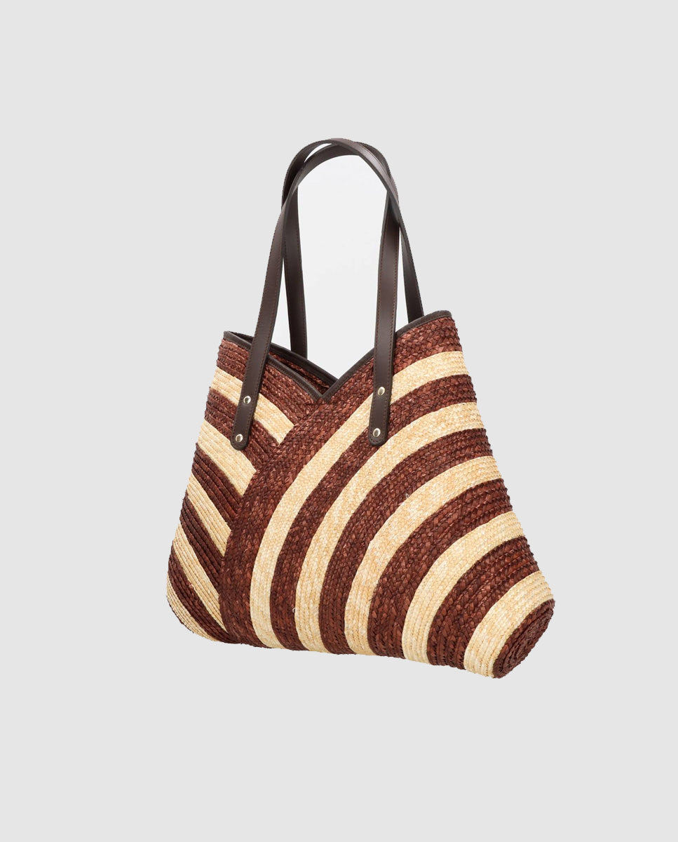 Bolso Tote Maxi Petalo chocolate natural