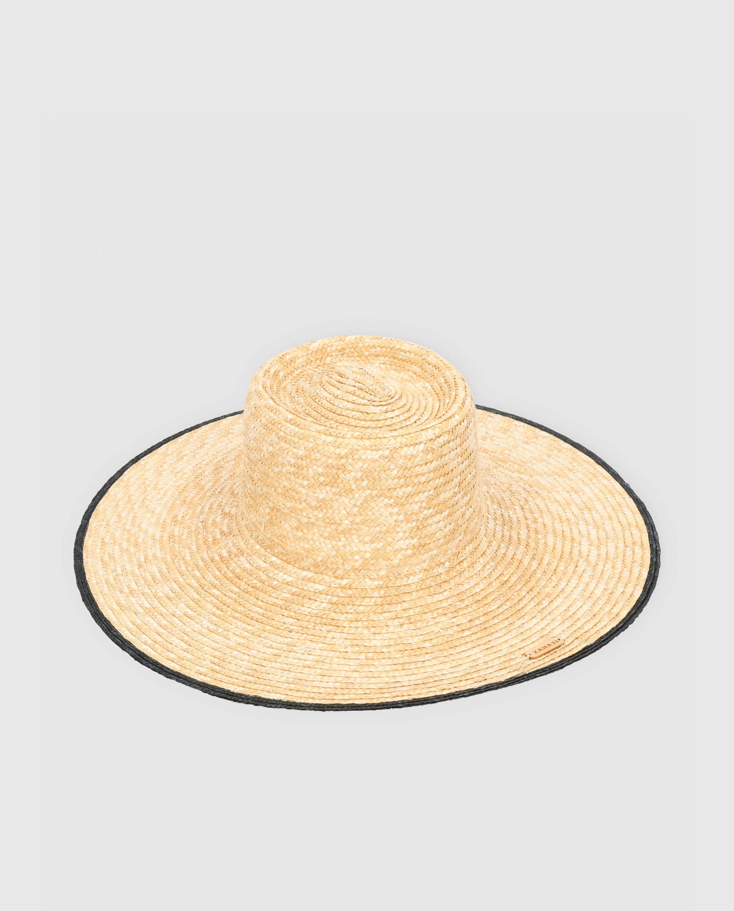 Sombrero de Paja Pork-Pie linea negra ala L