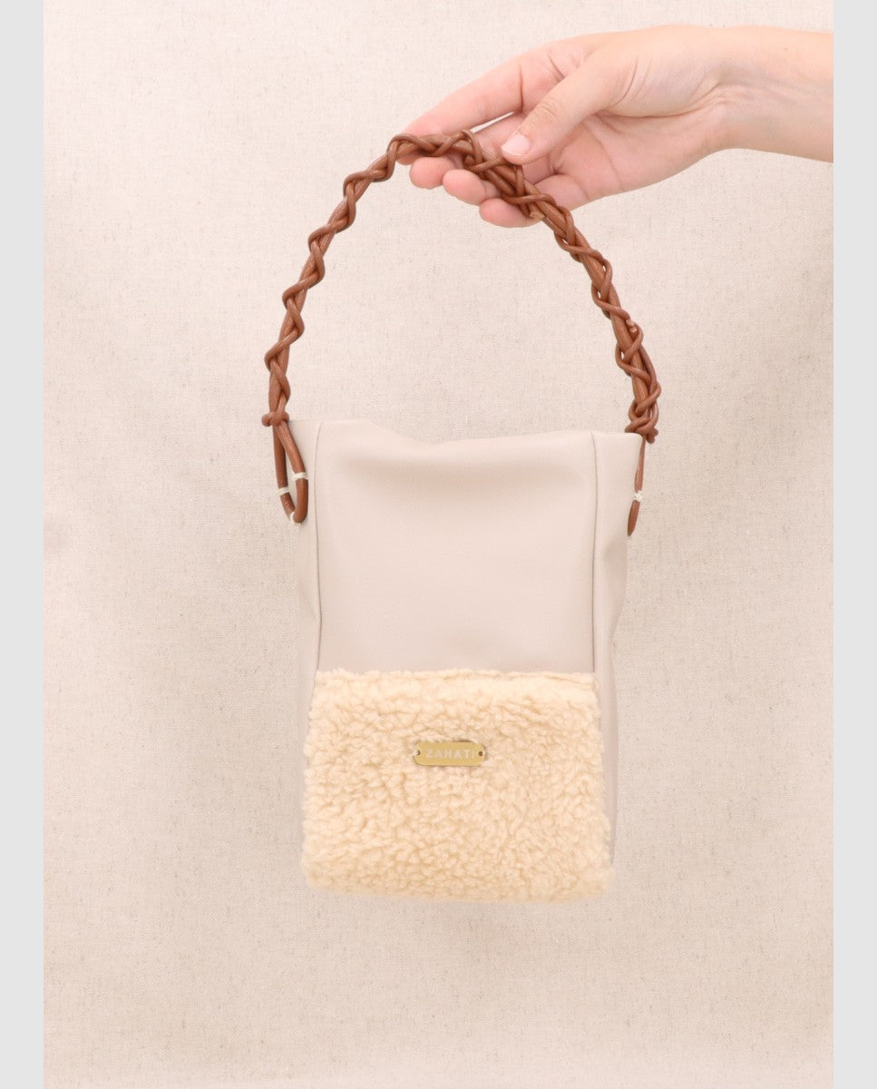 Bolso Zig-Zag teddy + champagne