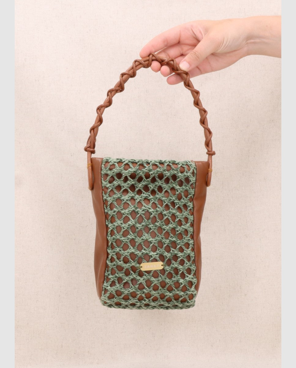 Bolso Zig-Zag Marrón + verde