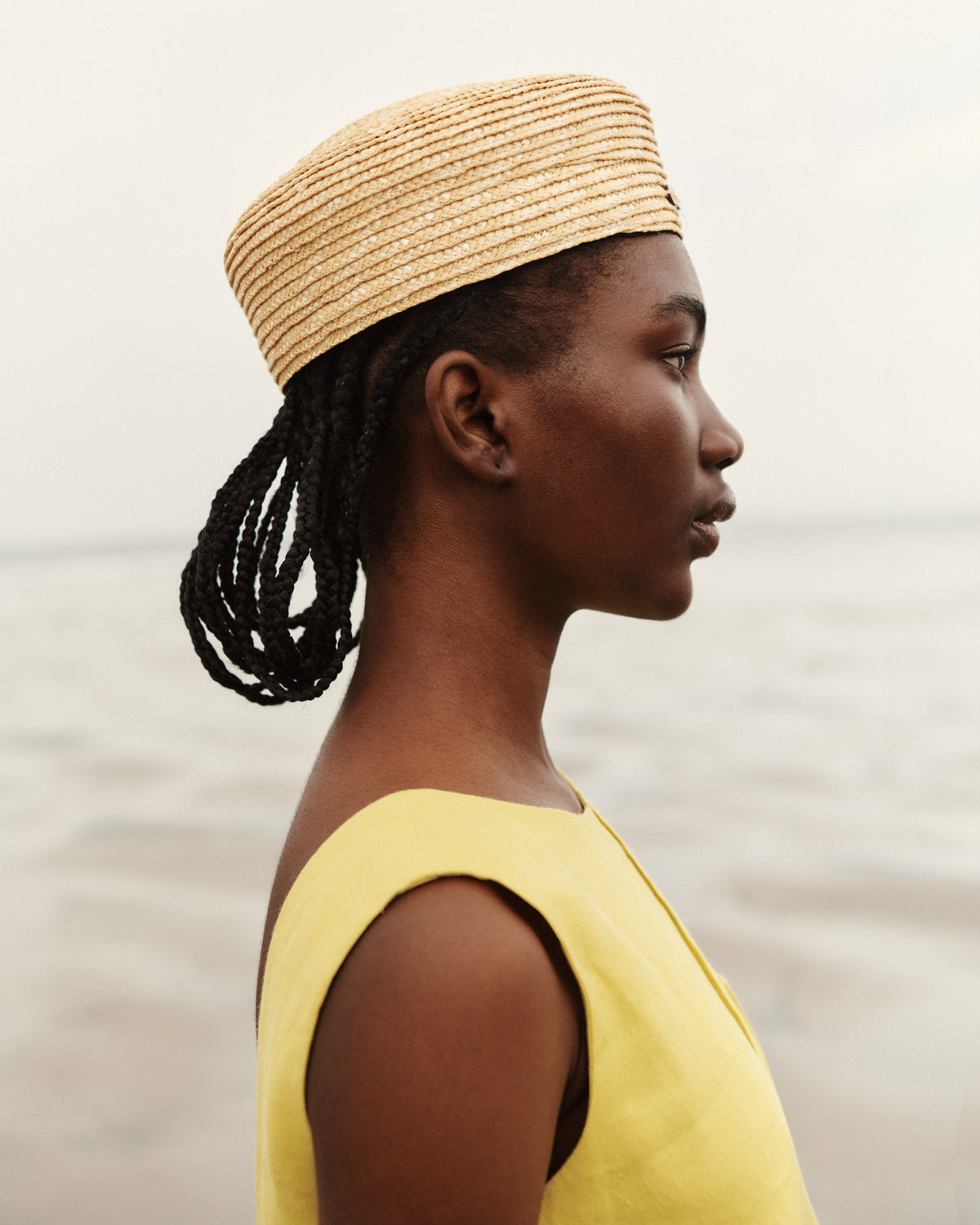Boina Olivia de rafia natural