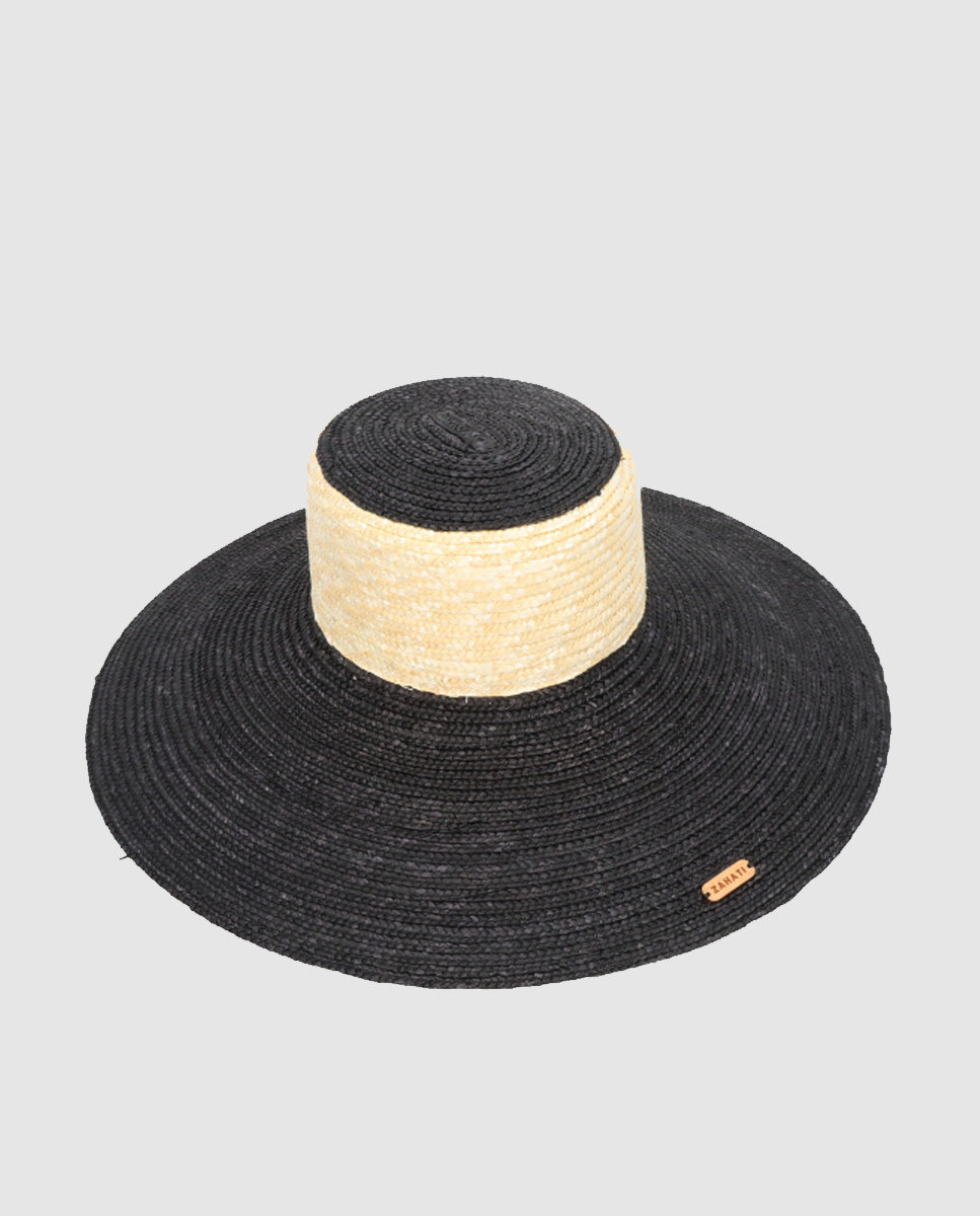 Sombrero Cuchi bicolor negro y natural