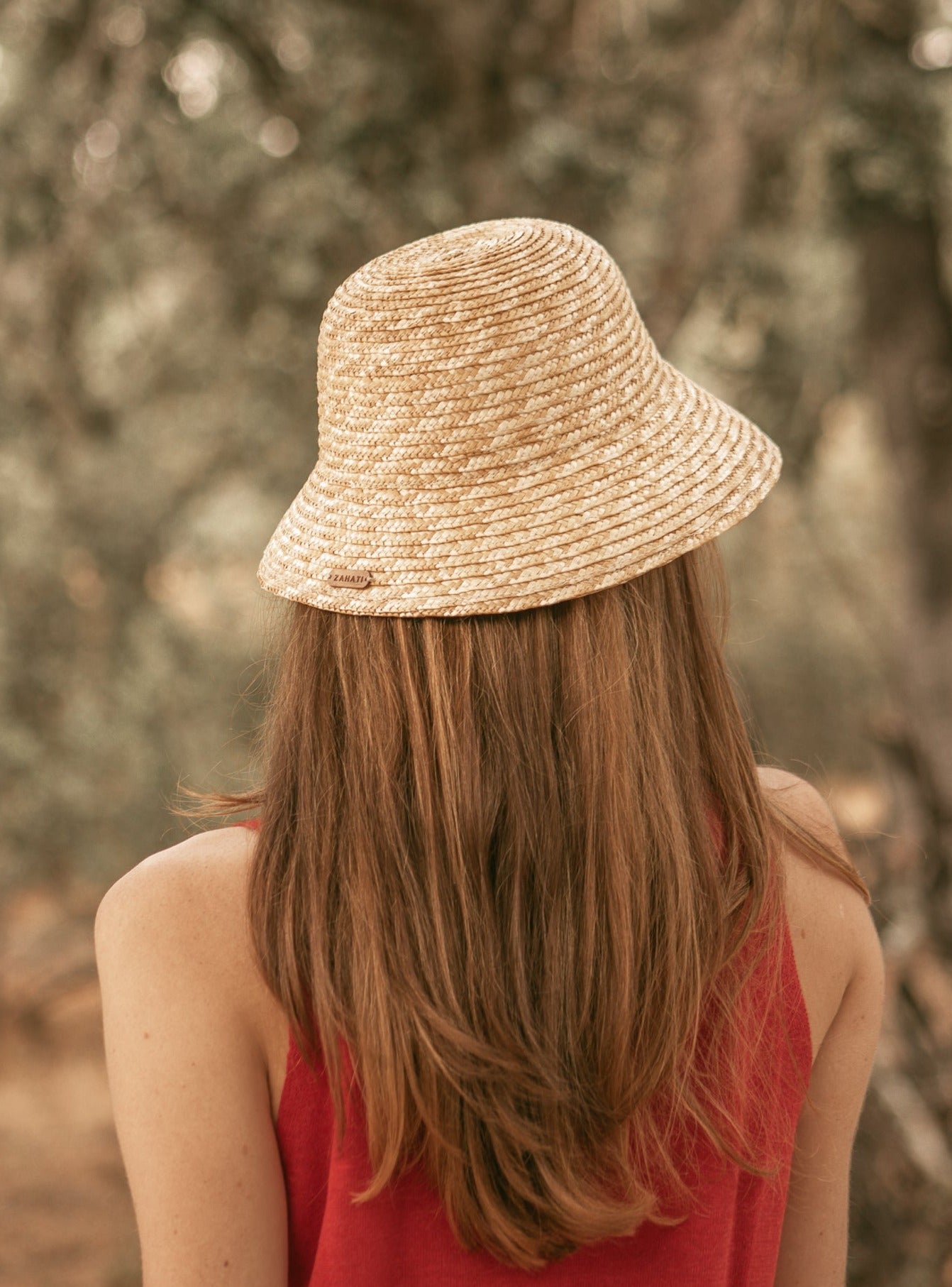 Sombrero Seta ala corta, color natural. Zahati