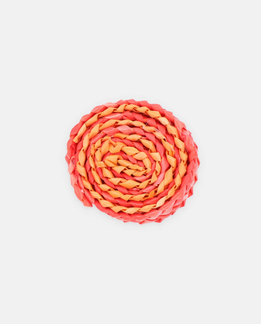 Orange-Red two-tone spiral lollipop ring