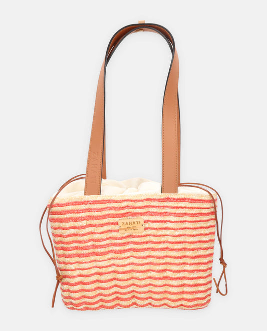Red spiral shell tote