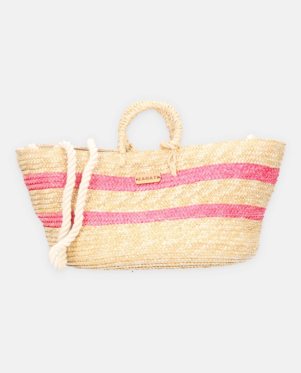 Capazo de paja nube Rosa - ZAHATI