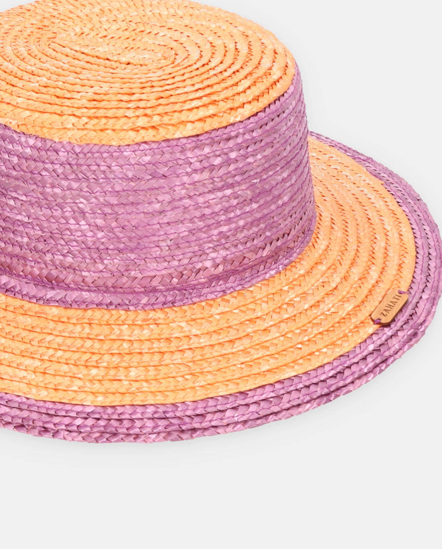 Chapeau Cuchi bicolore orange-violet avec bord S