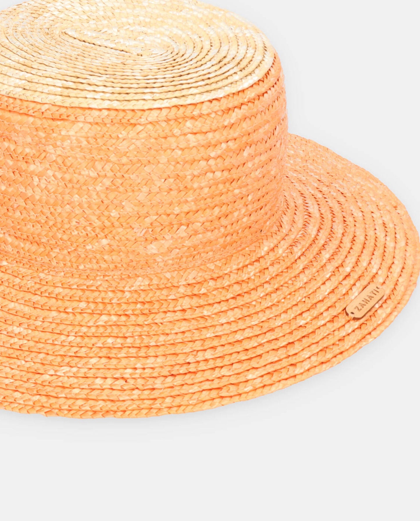 Chapeau Cuchi bicolore orange-naturel avec bord S