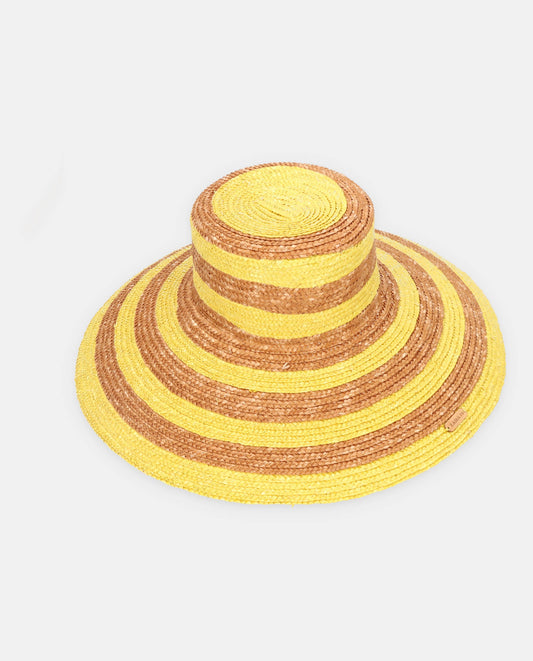 Sombrero Cuchi cebra amarillo-camel ala L