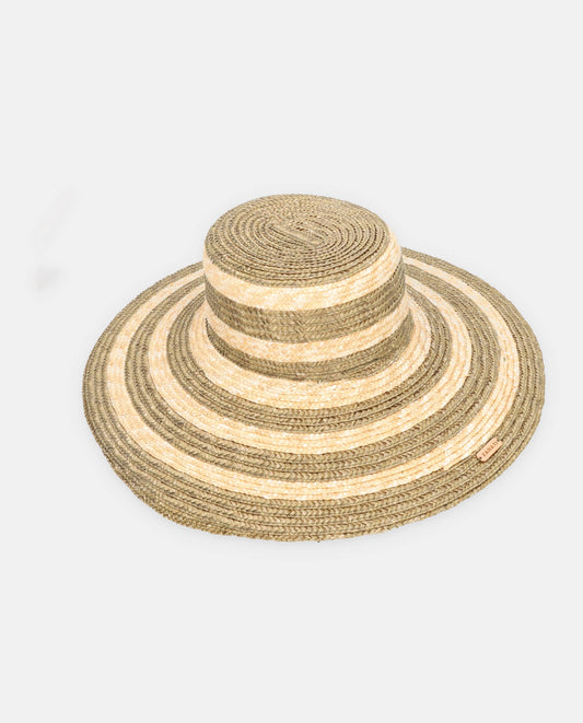 Sombrero Cuchi cebra natural-oliva ala L