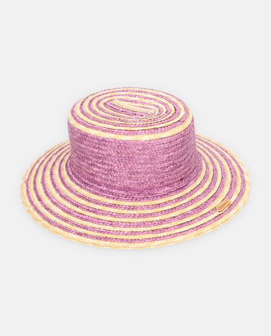 Purple-natural spiral Cuchi hat with S brim