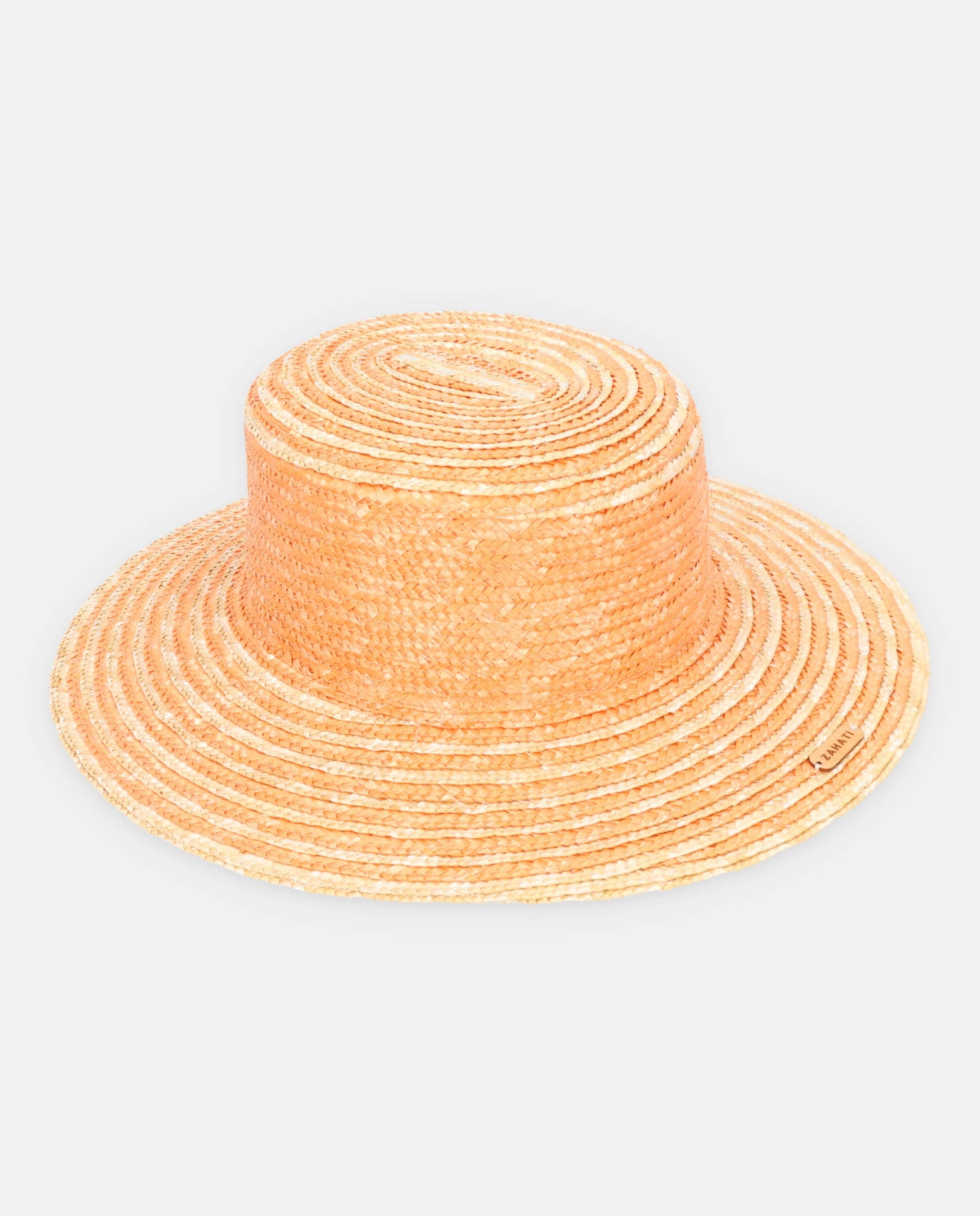 Orange-natural spiral Cuchi hat S brim