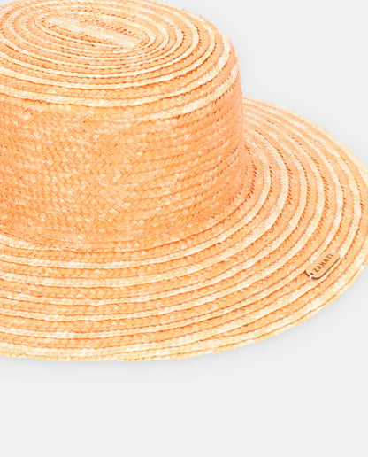 Orange-natural spiral Cuchi hat S brim