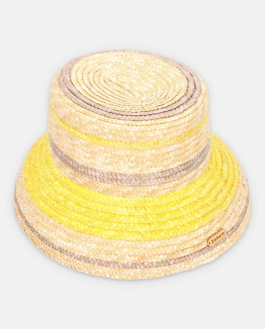 Sombrero Cuchi Curvo tricolor amarillo - ZAHATI