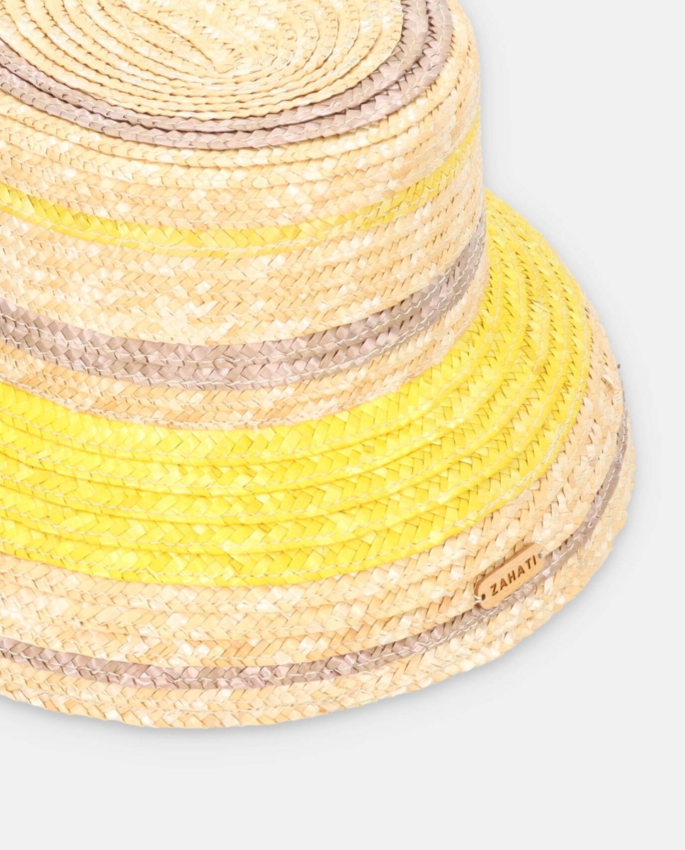 Sombrero Cuchi Curvo tricolor amarillo - ZAHATI