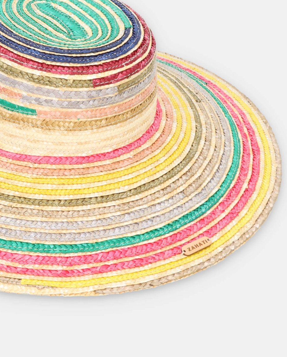 Sombrero Cuchi de paja Espiral colorado - ZAHATI