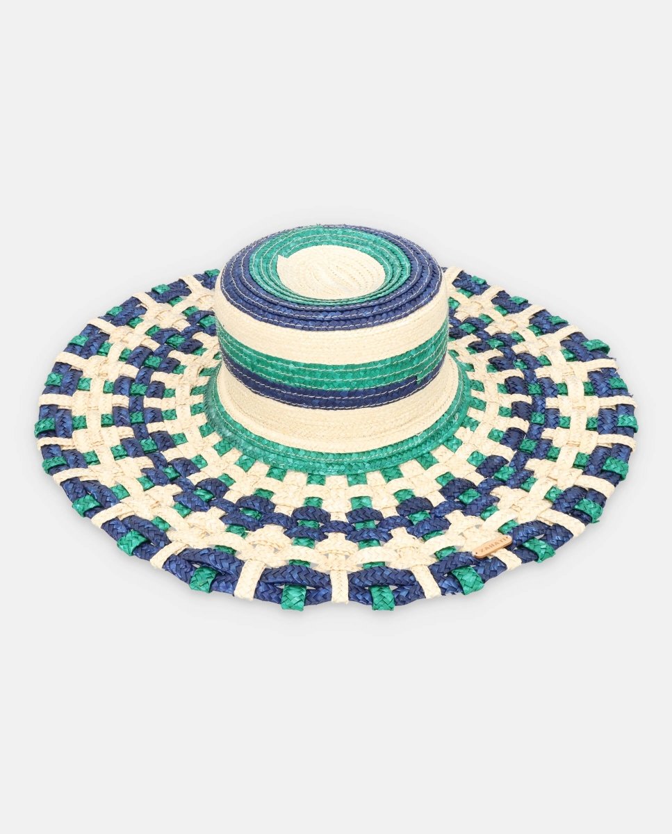Sombrero Cuchi de Paja Tris-Tras azules - ZAHATI