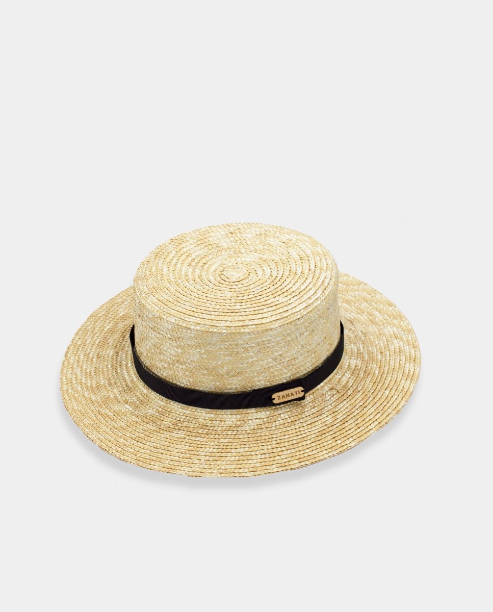 Sombrero de paja Canotier ala corta color natural - ZAHATI