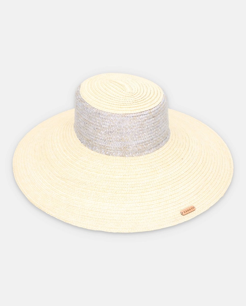 Sombrero de Paja Cuchi bicolor plata - ZAHATI