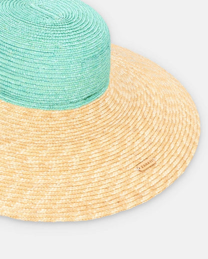 Sombrero de Paja Cuchi bicolor verde agua - ZAHATI