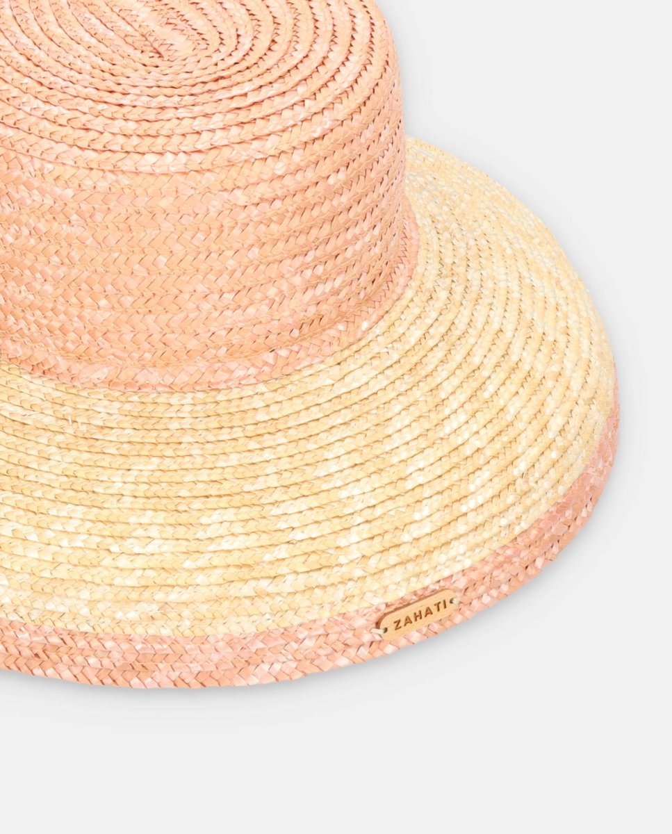 Sombrero de Paja Cuchi curvo bicolor nude ala S - ZAHATI