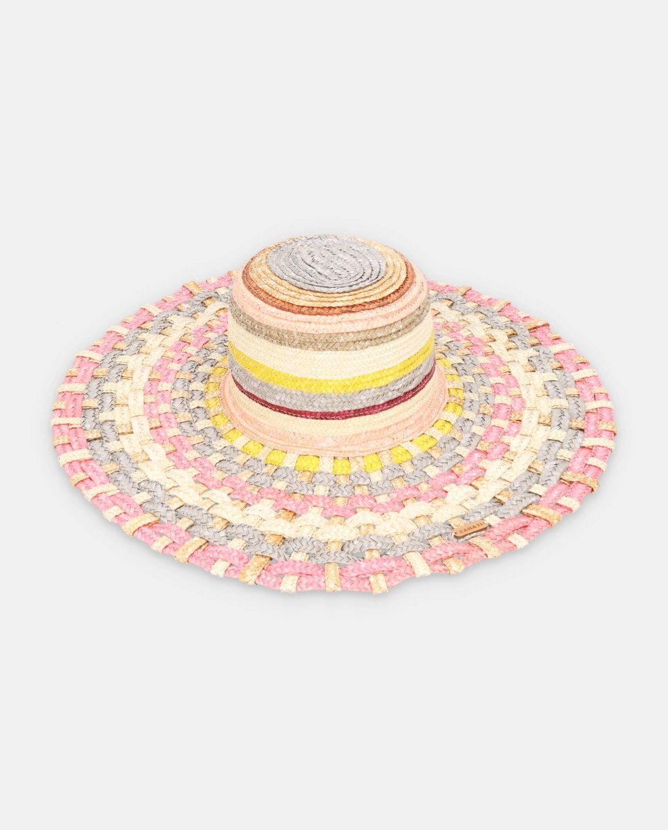 Sombrero de Paja Cuchi Tris-Tras Rainbow Rosa - ZAHATI