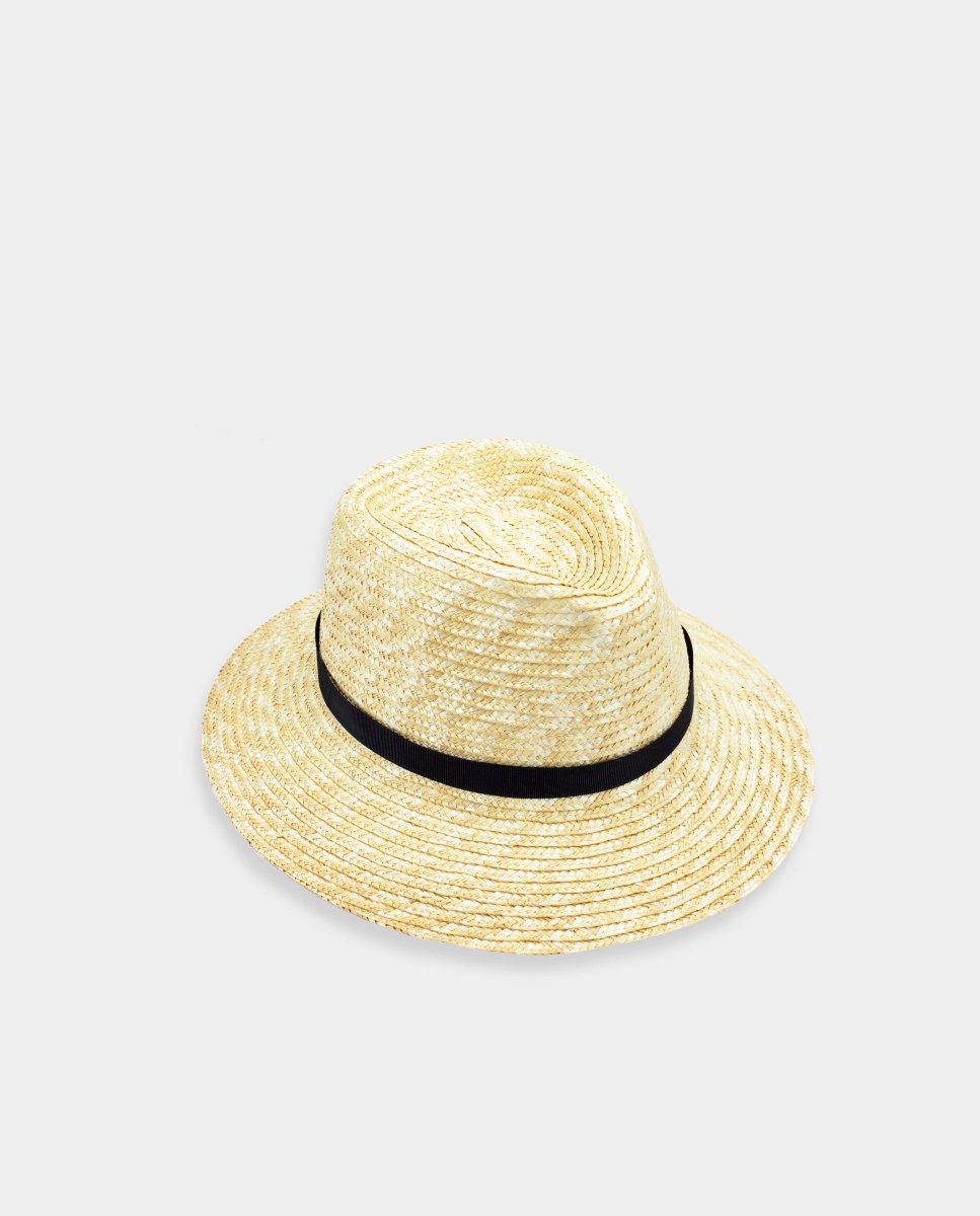 Sombrero de paja Fedora ala M natural - ZAHATI